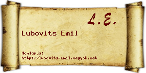 Lubovits Emil névjegykártya
