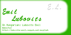 emil lubovits business card